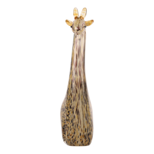 Scultura di giraffa in vetro, statuetta artistica di animale per esporre su scaffale o tavolino, decorazione moderna per la casa - Product Image 2