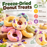 Friandises lyophilisées en forme de beignets à cinq anneaux pour chiots, chiens seniors et chats – Alimentation quotidienne et dressage pour animaux de compagnie