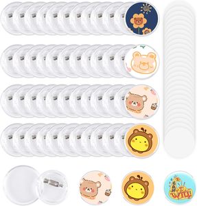 Kit de Botones Acrílicos Personalizados con Impresión Digital, Pines Acrílicos Transparentes y Papel Redondo en Blanco para Hacer Botones de Moda DIY - Product Image 1