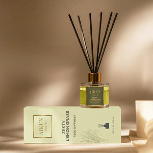 Aikun Low MOQ Ecommerce Seller Custom Scent Long Lasting 100ml Round Glass <b>Reed</b> <b>Diffuser</b> with Sticker Label Green Box <b>For</b> Decor - Product Image 1