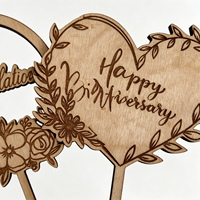 Décorations de gâteaux en bois personnalisées, style rustique campagnard, pour mariage, anniversaire, souvenirs, décorations de desserts, écologiques