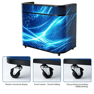 Console DJ mobile personnalisée avec façade incurvée, support de <span class=keywords><strong>danse</strong></span>, table de DJ portable, écran d'affichage LED 4K - Product Image 4