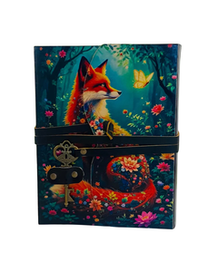 Grimoire de 400 pages en cuir de renard, carnet de sorts vierge, livre des ombres, grand journal - Papier fait main, journal vintage pour femmes - Product Image 1