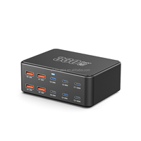 Station de charge USB 10 ports PD 100W USB C GaN 330W Chargeur rapide pour ordinateur portable et téléphone Prise de charge rapide pour MacBook/écouteurs