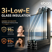 Ventanas Abatibles Modernas con Marco de Aluminio y Vidrio Templado con Rotura de Puente Térmico, Resistentes a Huracanes, para Cocina y Baño