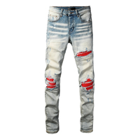 AM Brand Warehouse Wholesale Jeans Men Rock Revival Jeans Men's Slim Leg Jeans Paint for Men