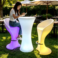 Table de cocktail LED ronde 16RGB écologique pour boîte de nuit, salon, extérieur, fête, événement, jardin