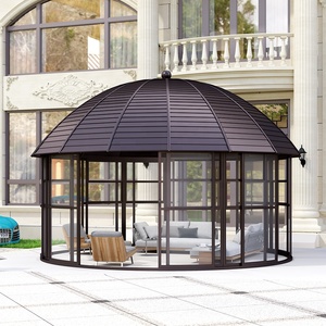 Oude Oude Yg-g850 Bibo Villa, abri de jardin rond en aluminium avec dôme, portes coulissantes, robuste, imperméable, mobilier d'extérieur rond - Product Image 2