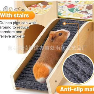 Casa de Madera para Cobayas, Rectangular, Multifuncional, Hábitat para Animales Pequeños, para Hámsteres, Uso en Exteriores - Product Image 3