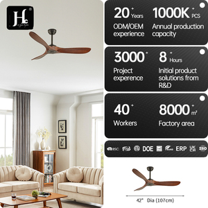 Wooden LED <b>ceiling</b> fan lamp <b>remote</b> <b>control</b> modern bedroom living room 6-speed reversible silent DC motor - Product Image 4