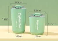 Vente en gros de gobelets isothermes en acier inoxydable personnalisés avec logo, 280 ml, 380 ml, gobelet à café en métal à double paroi, portable, isolé thermiquement