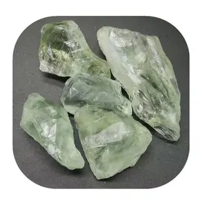 Bulk wholesale green crystal raw gemstone natural Prasiolite rough stones for home decoration