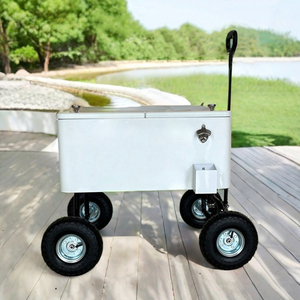 Enfriador <span class=keywords><strong>de</strong></span> Bebidas Metálico Vintage Tipo Carrito, Cubo <span class=keywords><strong>de</strong></span> Hielo <span class=keywords><strong>de</strong></span> Doble Capa, Enfriador <span class=keywords><strong>de</strong></span> <span class=keywords><strong>Cerveza</strong></span> <span class=keywords><strong>de</strong></span> Plástico con Ruedas - Product Image 6