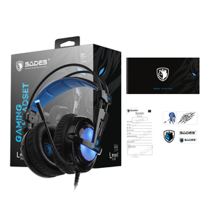 SADES Locust <span class=keywords><strong>Plus</strong></span> 7,1 Sonido envolvente Rgb Auriculares Over-Ear Wire Gaming Auriculares con micrófono Orejeras de cuero suave - Product Image 2