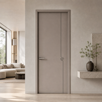 Porte intérieure mélaminée à grain de bois, surface résistante à l'humidité, design minimaliste, pour projets d'hôpitaux, cuisines et salles de bain 5