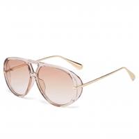 Gafas de sol de estilo piloto europeo-americano con doble puente, montura extragrande adelgazante, protección UV400, unisex, a la moda.