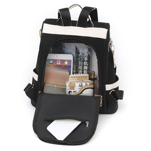 Sac à dos en PU grande capacité pour étudiantes, sac de voyage pour femmes, nouveau design tendance avec couleurs assorties - Product Image 3
