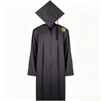 Ensemble de Robe de Remise de Diplôme Doctorat Personnalisée avec Logo, Capuchon et Tam d'Université Américaine, Tenue Académique
