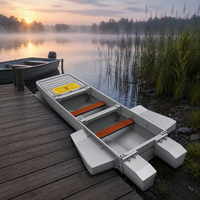 Flotteurs modulaires pliables en PE pour embarcation à trois places, épaissis et renforcés, avec système de drainage facile, spacieux pour étang