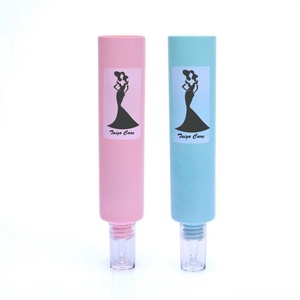 25ml Logo Custom PE Empty Squeeze <b>Plastic</b> Nozzle <b>Tube</b> With Transparent Dropper Cap for Eye Cream Serum Skin Care Cream - Product Image 2