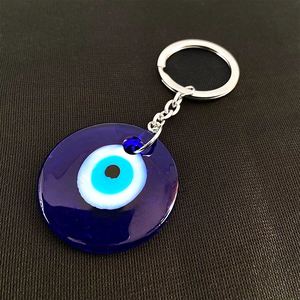 Porte-clés et pendentifs œil turc bleu, amulette porte-bonheur en verre et métal pour la création d'ornements suspendus - Product Image 5