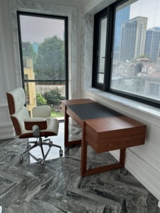 Trendy Tiny Space Friendly Whole Solid Wood Writing Station Smooth Compact Tabletop Laptop Stand with Built In Small Storage - Product Image 4
