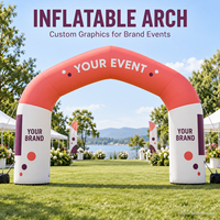 Arche gonflable grand format en tissu imperméable et durable, design haute visibilité, installation facile, taille et couleur personnalisables pour la publicité sportive