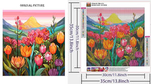 Tulpenbloemen 3d Geprinte Diamant Kunst Kit Handgeschilderd Acryl Ab Boren Creatieve Diamant Painting Diy Stof Ambacht Voor Volwassenen - Product Image 3