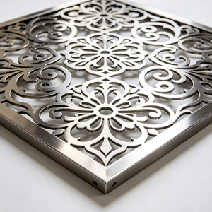 Panneaux muraux contemporains en acier inoxydable découpés au laser européens, clôture décorative pour cour extérieure de villa - Product Image 1