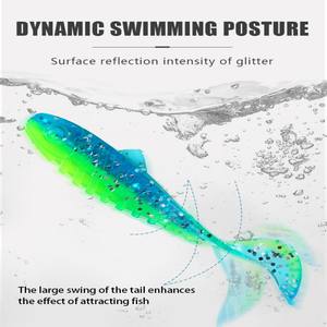 Lot de 15 leurres souples en PVC bouclés de 5,5 cm/<span class=keywords><strong>2</strong></span> g avec paillettes, appâts réalistes et colorés pour la pêche au bar en eau douce et salée – Qualité OEM supérieure - Product Image 6