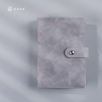 Carnet personnalisé A6 en cuir PU rigide rose avec porte-stylo pour agenda 2027, classeur à anneaux, journal et papeterie