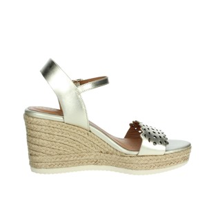 Open Toe D45gva 000cf sandali con zeppa oro comode soletta PU tacco a caviglia piatta con cinturino gladiatori per la primavera e l'estate - Product Image 4