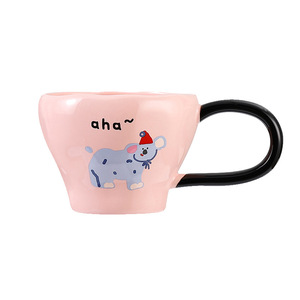 Tazza in Ceramica Stile Coreano con Animali Cartoon, Manico a Orecchie Grandi, per Caffè, Latte e Porridge, Regalo per la Colazione - Product Image 5