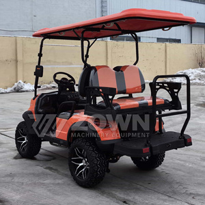 Buggy de Golf Todoterreno Naranja Metálico de 6 Plazas con Protección Delantera y Parabrisas Plegable para Transporte de Visitantes en Villas y Clubs - Product Image 5