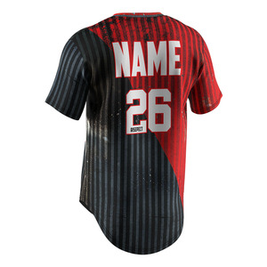 Kaus pelatih bisbol Jersey kustom seragam bisbol Hip-Hop leher V Oem Logo kustom - Product Image 4