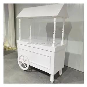 الأبيض أكريليك كعكة عربة حلوى عرض ورود للزينة لتجهيز حفل زفاف