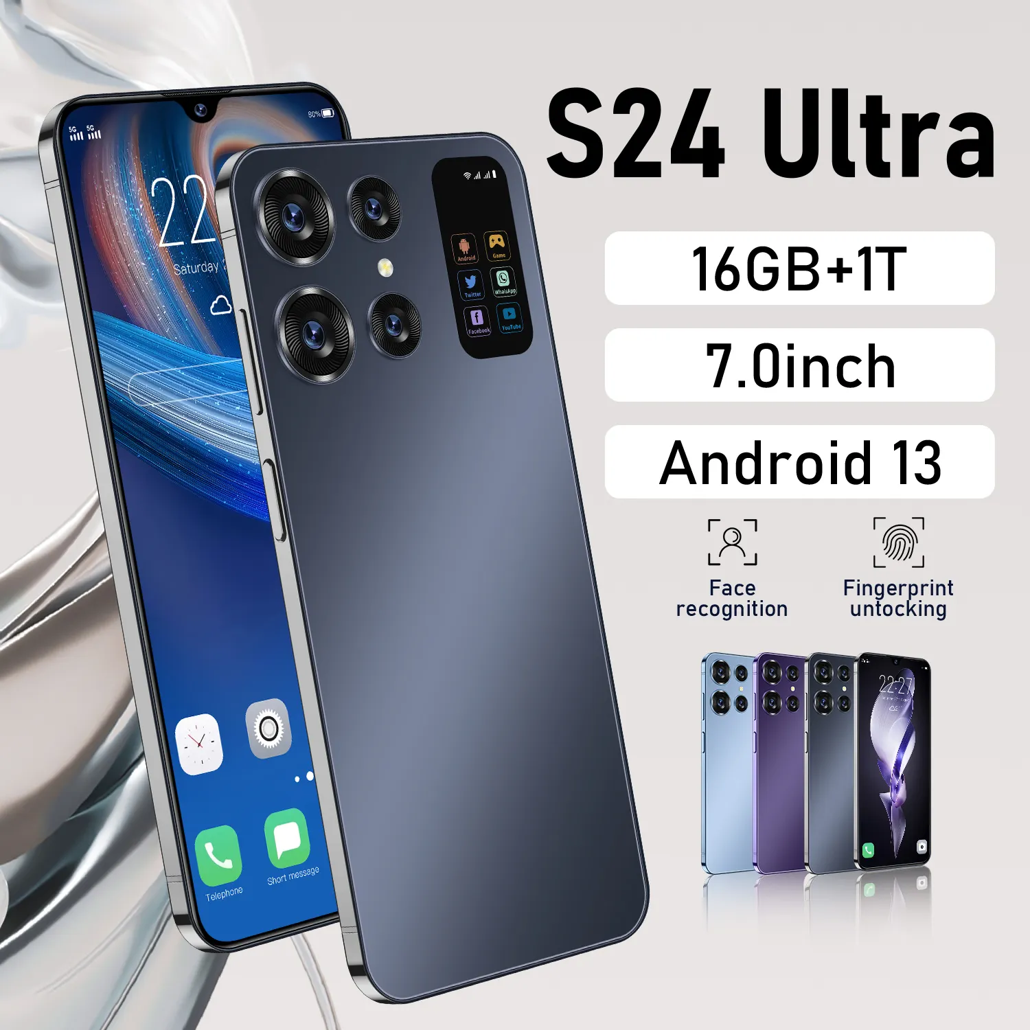 2023ロック解除5GAndroid電話スマートフォンS24S23S22Ultraスマート携帯電話S24Ultra