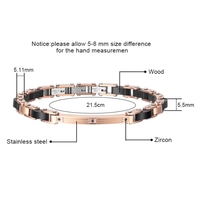 Accessoires de mode Bracelet en bois en acier inoxydable réglable personnalisé Bijoux pour hommes Bracelets en bois de santal personnalisés