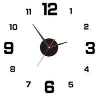 Jam Dinding Besar Tanpa Bingkai 40CM 3D Bercahaya Jam Dinding Akrilik DIY Pemasangan Dinding Jam Dinding Digital Senyap Dekorasi Kantor