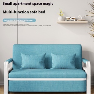 Canapé-<span class=keywords><strong>lit</strong></span> simple intégré double usage, rétractable et pliable, pour petit appartement, balcon, en tissu, avec fonctions d'assise, de couchage et de rangement - Product Image 4