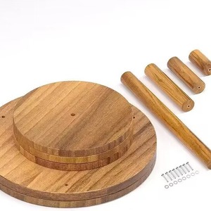 Estante de madera de varios niveles para postres, soporte de roble para pasteles, bandeja de exhibición para decoración del hogar, regalo. - Product Image 3
