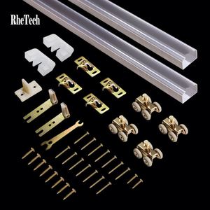 RHETECH Meilleur vendeur Portes coulissantes cachées Quincaillerie pour porte de grange coulissante intérieure Quincaillerie pour porte de grange Kits de cadre de porte de poche moderne - Product Image 3