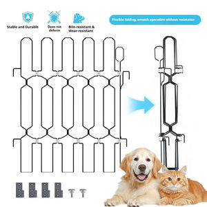 Barrière <span class=keywords><strong>pour</strong></span> animaux de compagnie moderne en métal extensible et rétractable - Barrière <span class=keywords><strong>pour</strong></span> chat/<span class=keywords><strong>chien</strong></span>, protection d'escalier intérieure/extérieure <span class=keywords><strong>pour</strong></span> la maison - Product Image 2