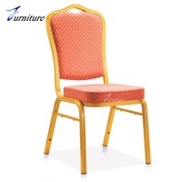 Ensemble de mobilier d'hôtel de luxe rouge empilable en métal chromé durable pour mariages, restaurants, hôpitaux - Canapés et chaises pour les mariés