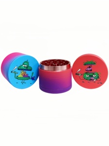 <b>Herb</b> Grinder 6 Pcs Display <b>Box</b> Round Zinc Alloy Magnetic Lid Colorful Design For Smooth Grinding - Product Image 4