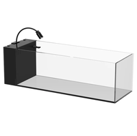Aquarium compact intégré amélioré 2025 - Verre ultra-clair Jingjin, filtre inférieur et latéral, aquascaping pour salon
