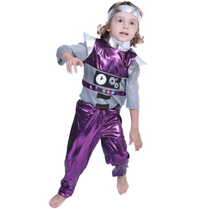 Costumes de famille robot violets pour adultes et enfants, tenues d'Halloween, ensemble de costumes de groupe - Product Image 5