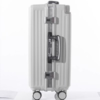 Valise multifonctionnelle à cadre en aluminium avec poignée télescopique large, roues pivotantes, grande capacité 20/26 pouces, serrure à combinaison, pour femme et affaires