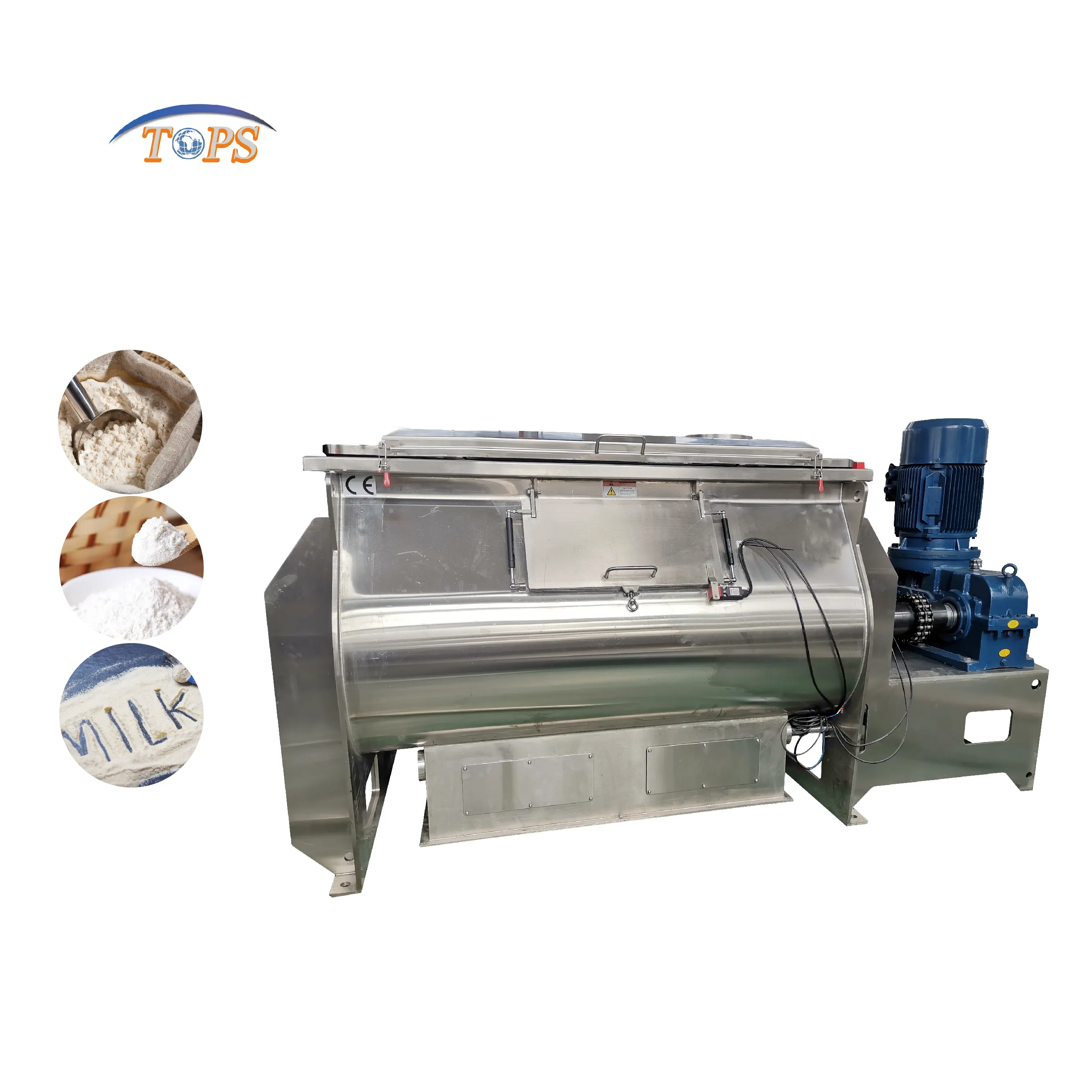 Máquina misturadora de farinha e palitos de açúcar, sacarose e glicose de nível alimentar 1000L duplo eixo
