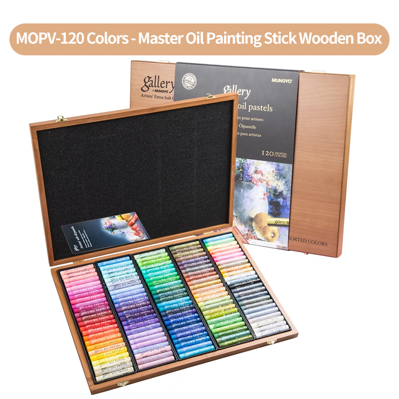 MUNGYO MOPV 72/120色ソフトオイルパステルセット 木箱入り